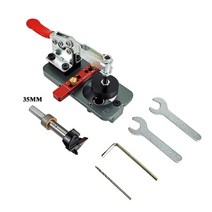 샌드위치판넬 부자재 숨겨진 힌지 지그 및 26mm35mm 힌지 보링 비트 캐비닛 찬장 도어 고정 장치가있는 목공 드릴링 가이드 로케이터, 세트 b