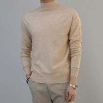 이너프데이 남성 비스코스 반폴라 니트 캐시미어 목폴라 하프넥 스웨터