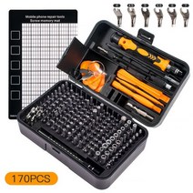 KINDLOV-정밀 스크루 드라이버 키트 마그네틱 Torx Hex Triwing 비트 32170Pcs 수리 휴대 전화 전문 도구 마그네틱 Torx Triwing118416, [07] 170Pcs Orange