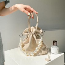 셀러허브(잡화) 여자 진주토트백 복조리 복주머니 무지 무광 크로스백