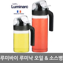 루미낙 원터치오일병 소스병 유리오일병 실리콘처리 드레싱소스병 기름병 양념통, 1개, 400ml