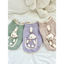 핑크젤리59 강아지어부바조끼 하네스옷인형 후리스 곰돌이 경량 겨울 강아지옷 슬개골 PJWBE, 베이지