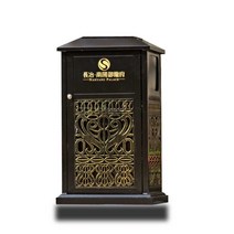 스테인리스쓰레기통 야외용 실외용 휴게 대용량휴지통, A