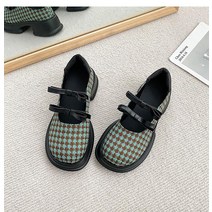 복고 체크 청키 안유진 메리제인 로퍼 슈즈 단화 편한 키높이 끈