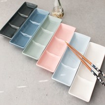 메레신 도자기 나눔접시 나눔찬기 3칸 반찬그릇 (소) 6color, 차콜