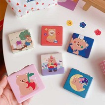 차이온 귀여운 곰 캐릭터 양면거울 손거울 확대경, 나이트베어