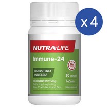 뉴트라라이프 이뮨24 올리브잎 갈릭 비타민C 30정 NUTRALIFE Immune24 4팩