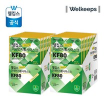 [웰킵스] 프리미엄 황사방역마스크 KF80 25개입 2박스 대형/소형, 대형