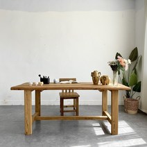 고재 테이블 가구 느릅나무 카페 우드 사각 고제 업소용 거실 식탁 나무 상판 원목, 길이 160x넓이 80x높이 75(사각다리)