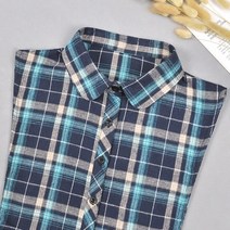 백합 셔츠 보온 목티목 자녀 체크 연세 윈터시즌 페이크카라