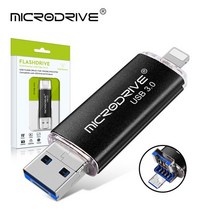 USB 저장기아이폰/아이패드/라이트닝/ios/OTG 플래시 드라이브 메모리 스틱 마이크로 USB3.0 16GB 32GB 128, 04 Black_01 16GB