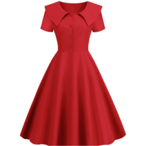 복고풍원피스 단색엄마원피스 햅번 레트로 개화기의상 A라인 H68