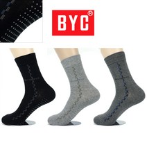 BYC 남자 2호 미끄럼방지양말 4켤레 장목 신사정장양말 기능성 노인 논슬립 지압 할아버지 어르신단체선물