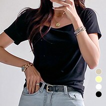 [나크21] (55~120) 스퀘어넥 스판코튼 티셔츠 KO12-T-42