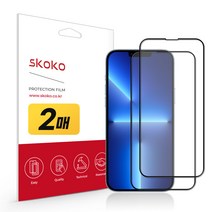 스코코 아이폰13 프로 6.1인치 2.5D 강화유리 액정보호필름 2매, 단품