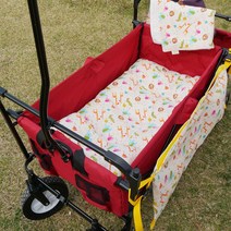 웨건매트 이너시트 방석 휴대용 유아웨건멀티매트 캠핑웨건매트 기저귀매트 쇼핑카트매트, 매쉬/화이트, 쥬라기