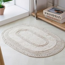 디작소 패브릭 디자인 라운드 뜨개 발매트 2color