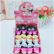 산리오 지우개 시나모롤 만화 연필 학용품 산리오 키티 마이멜로디 귀여운 캐릭터 문구용품 애니메이션 피규어 산리오얼굴지우개 6종, 마이멜로디1개