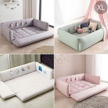 [쁘띠베이비] 토이 알로스케어 범퍼침대 XL, 종류:멜란차콜핑크