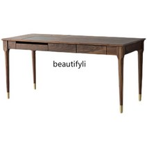 북유럽 블랙 월넛 우드 컴퓨터 책상 체리 3 서랍 사무실 테이블 표면, 1) Cherrywood