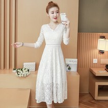 Happy shopping 레이스 원피스 파티 드레스 여성 7부 기본핏 가을HDI