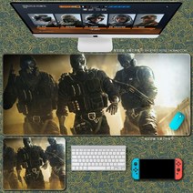 Rainbow Six Siege 마우스 패드 레인보우식스 마우스 패드 대형 컴퓨터 게임 노트북 키보드 마우스 장패드 책상 패드 pc 게임 모바일 게임 캐릭터 마우스패드, 34_900x400mm | 3mm
