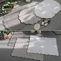 아도라 100%면 먼지없는 사계절 타원 사각 발매트 핸드메이드 3컬러 45x65cm 사이즈, 사각-차콜