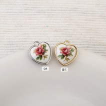 비즈아이 [7324-04]에폭팬던트(하트도자기꽃) 11*13mm [1개]