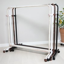 코코디피 이동식 옷가게 옷걸이 행거 의류 매장용 디스플레이 인테리어 철제 헹거, 아이보리붓칠