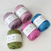 대나무면 (50g) 여름실 코바늘실, 22 카키