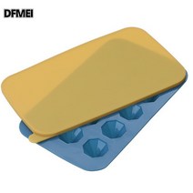 DFMEI 얼음틀 얼음틀 얼음틀 얼음틀 얼음제빙보관함 업소용 아이스하키 냉장고 제빙기 실리콘 가정용 대 얼음 급속냉동기, 옐로우(드릴), 사각형