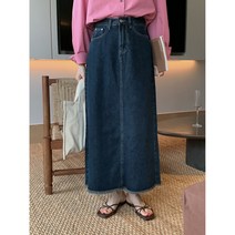 Banhany 에테 A라인 뒷트임 롱 데님 스커트 2color