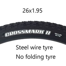 자전거 타이어 1pc maxxis 26 crossmark mtb 261 95 262 1 262 25 27 51 95 27 52 1 292 1 스틸 와이어 초경량 산악, 26x1.95 접힘 타이어 없음