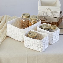 [모던하우스] 내츄럴 사각 바스켓 3P세트 화이트