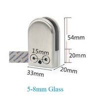 데스크파티션 아크릴가림막브러시드 스테인레스 스틸 유리 클램프 평평한 곡선 백 클립 책상 파티션 샤, 01 5 to 8mm_02 SUS201 Curved