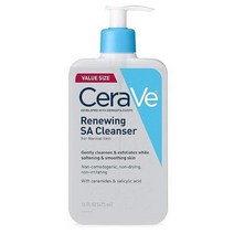 CeraVe SA 클렌저 | 히알루론산 나이아신아미드 및 세라마이드가 함유된 살리실산 클, 16 Fl Oz (Pack of 1)