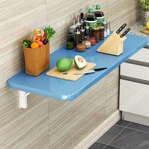 민성직구 벽걸이접이식 식탁 테이블 소형주택 원룸테이블 벽선반, 60*50cm블루