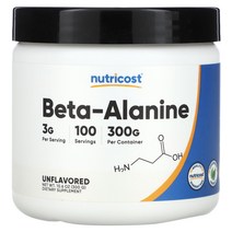 뉴트리코스트 Nutricost 베타-알라닌 무맛 300g(10.6oz)106771, One Color, One Size, 1개