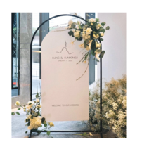 웨딩 아치 소품 스탠드 파티 배경 무대 장식 풍선 금속 꽃 생일 철 diy 조화 정원 장식 벽 프레임 결혼 야외 공원 아치형 지지대 펜스 가든아치 플라워 홈 웨딩 아치 소품 꽃, 높이 1.8m 너비 0.8m, 흰색