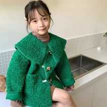 도오빠 여아 그린코트 오버핏 뽀글이 자켓