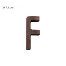 북유럽 검은 호두나무 자 장식 조합 벽 DIY 편지 홈 나무 알파벳, 06 Walnut-F