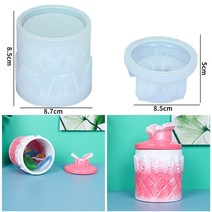 실리콘몰드 수제 석고 시멘트 금형줄무늬 콘크리트 양초 항아리 실리콘 금형 DIY 뚜껑 시멘트 용기 석고, [14] A14