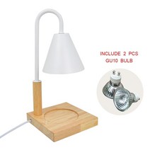 양키캔들워머 녹는 로맨틱 테이블 램프 나무 베이스 전기 캔들, 01 EU Plug, 01 White-A1