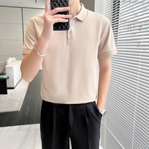카키반팔티 육색 2023 여름 베이스 수업 스타일리쉬 심플 카라셔츠 남자 카라넥 t셔츠 T601P35 4994113163