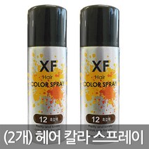 (2개)차밍코리아 엑세프 패션 헤어 칼라 스프레이, 12호 흑갈색