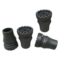 4 pcs 워킹 스틱 팁 헤비 듀티 향상된 안정성 추가 그립 비 슬립 내구성 지팡이 팁 프로텍터 하이킹 폴 여성, 49x37x19mm, PVC, 검은색