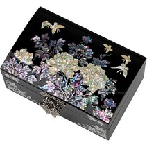 목단자개보석함 전통나전칠기 악세사리보관함 외국인선물, 레드