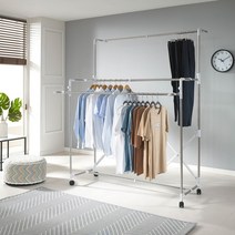 씨에스리빙 이동접이식행거 3단, 화이트