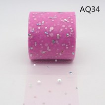 페브릭장식25 야드/롤 6.5cm 반짝이 스팽글 튤 롤 웨딩 장식 패브릭 투투 드레스 DIY 오간자 베이비 샤워, 26 AQ34 Rose Bloom