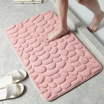 방지 미끄럼 가정용 가구 조약돌 욕실 메모리 폼 엠보싱 매트 바닥 거실 벨벳 카펫, 01=Lightgray_4060